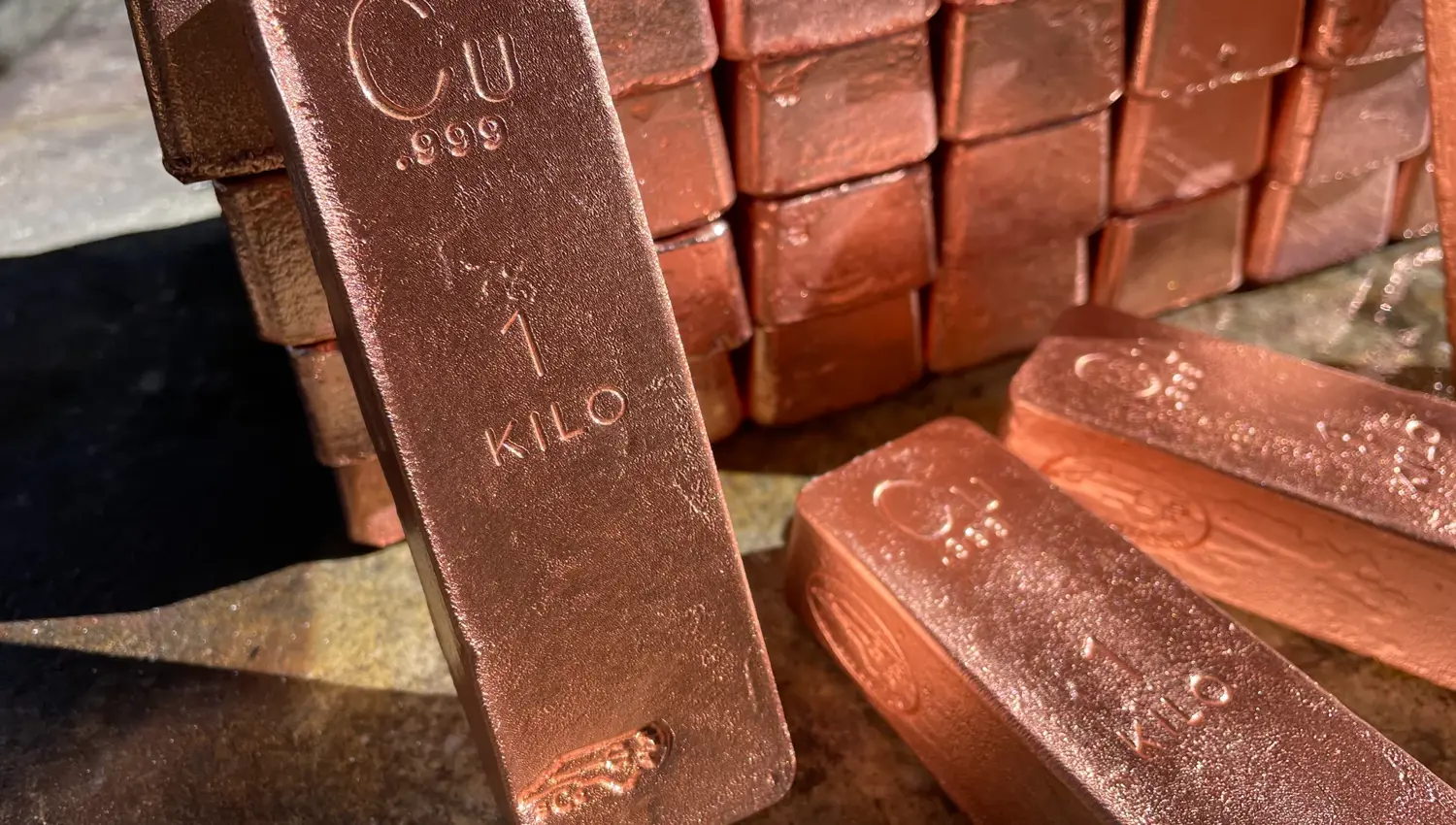 Copper Bars Stacked