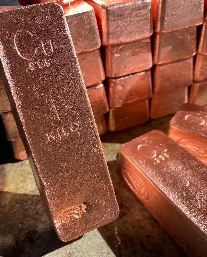 Copper Bars Stacked